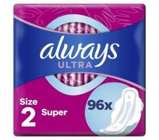 Always Ultra Super with Wings Sanitary Pads 96 Pieces for Day and Night