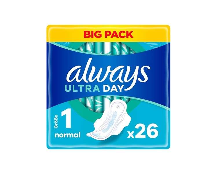 Always Ultra Pads Women's Size 1 Normal with Wings Big Pack 26 Pads