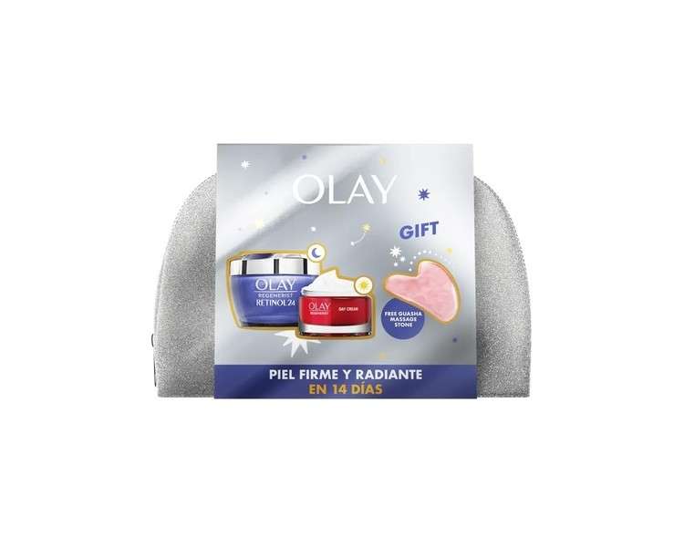 Olay Gift Set with Retinol24 Night Cream and Regenerist Day Cream Travel Size for Soft and Radiant Skin with Niacinamide and Peptides - Unperfumed