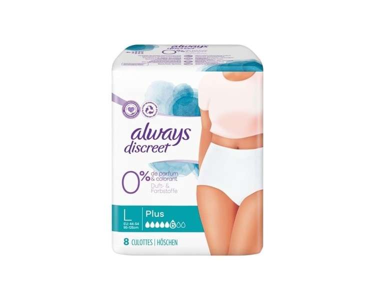 Always Discreet Women's Bladder Weakness Panties Size L