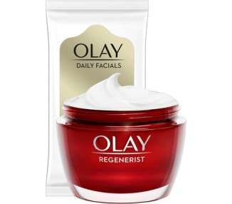 Olay Regenerist Day Cream 50ml + Daily Facials 5 in 1 Cleansing Wipes 7 Count