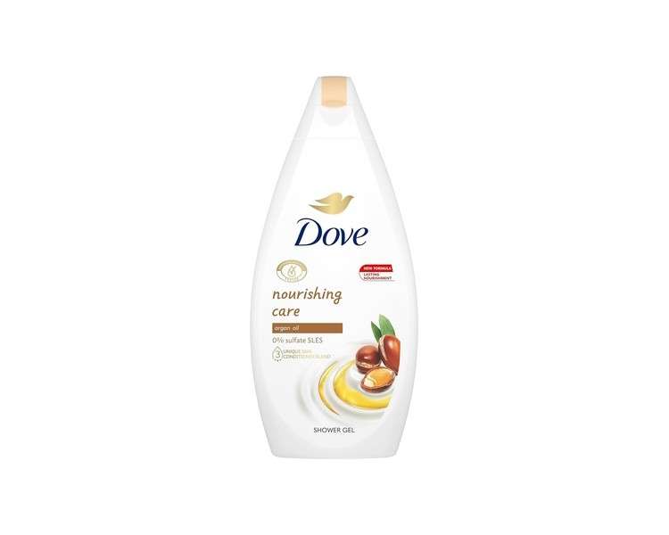 Dove Shower Gel with Argan Oil for Dry Skin Sulfate Free SLES and With Plant Moisturizers 450ml