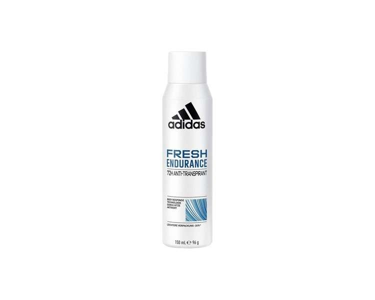 Adidas Fresh Endurance Deodorant Spray for Women 72 Hour Protection Vegan Formula Alcohol-Free 150ml