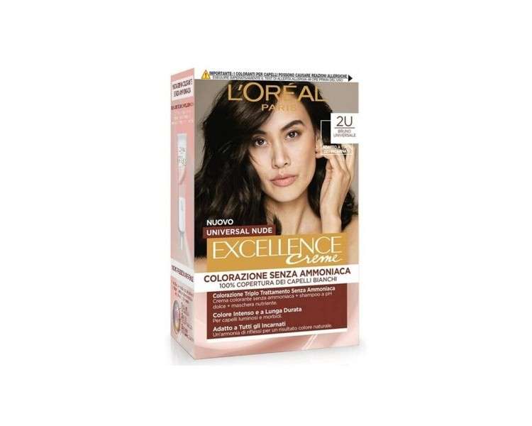 L'Oreal Paris Excellence Universal Nude Permanent Coloring N. 2U Bruno