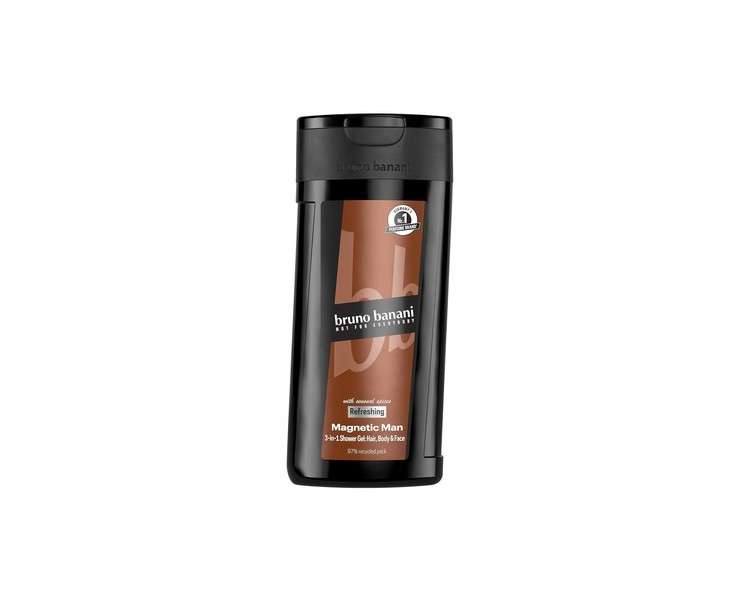 Bruno Banani Magnetic Man Shower Gel 3-in-1 with Captivating Woody Amber Note 250ml