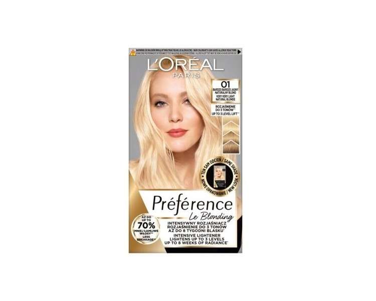 Preference Le Blonding Hair Color 01 Very Very Light Natural