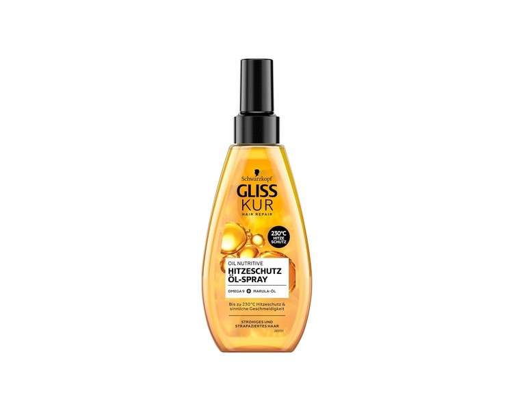 Gliss Kur Oil Nutritive Heat Protection Oil Spray with Omega 9 and Marula Oil 150ml