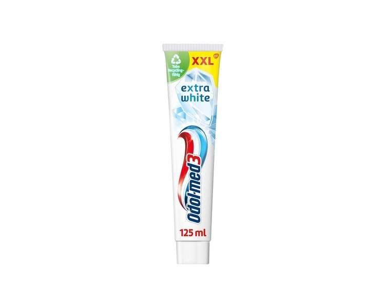 Odol-med3 Extra White Toothpaste 125ml - Toothpaste with Micro-Whitening Particles and Teeth Whitening Protection Formula