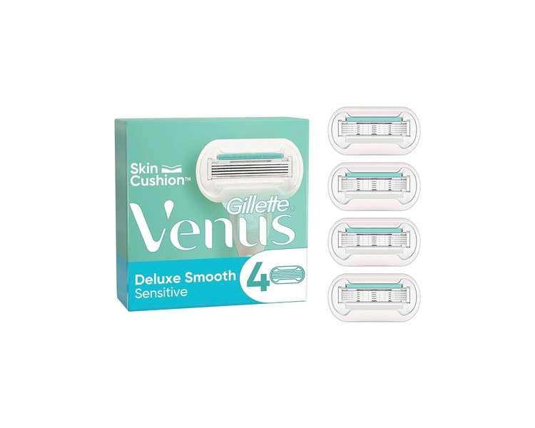 Gillette Venus Deluxe Smooth Sensitive Women's Razor Blades 4 Replacement Blades - Pack of 4