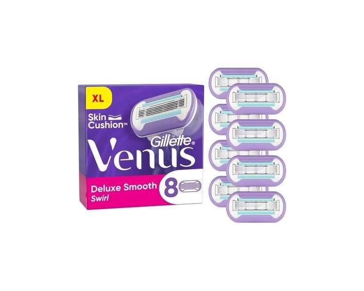 Gillette Venus Deluxe Smooth Swirl Women's Razor Blades 8 Replacement Blades