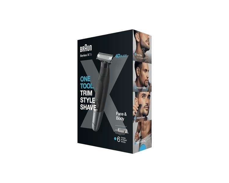 Braun Series X Hybrid Electric Men's Beard & Body Shaver 4D Blade SkinShield Waterproof Wireless XT5200