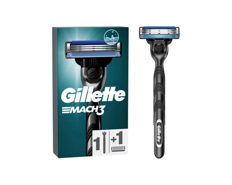 Gillette Mach3 Men's Wet Razor with 1 Razor Blade 3-Blade - Gift for Men