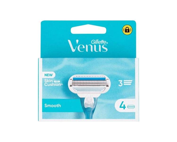 Gillette Venus Women's Smooth Razor Blades For 3 Blade Razor - Pack of 4