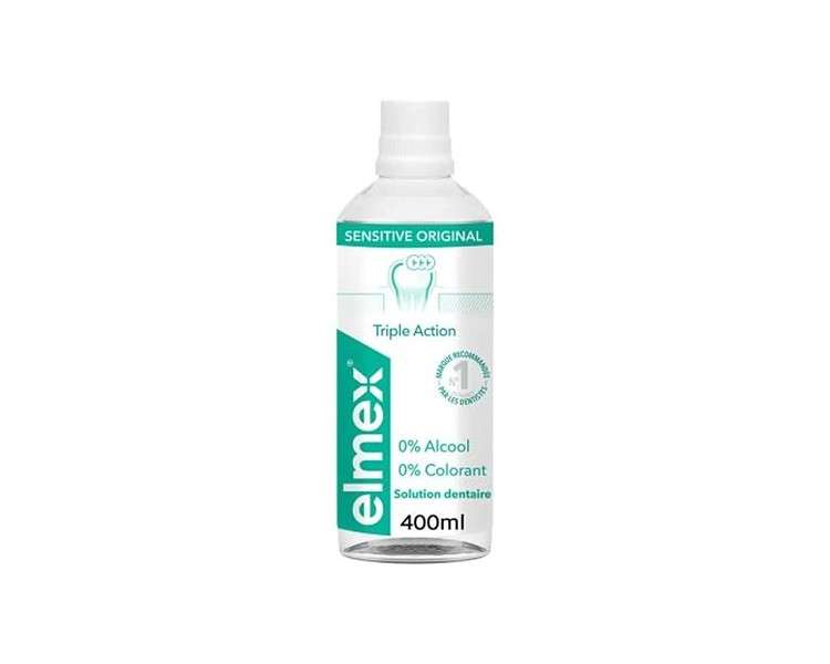 Elmex Sensitive Original Mouthwash 3 x Protection against Cavities Fluoride from Amines without Dyes Relieves Tooth Sensitivity Complete Oral Care in 30 Seconds