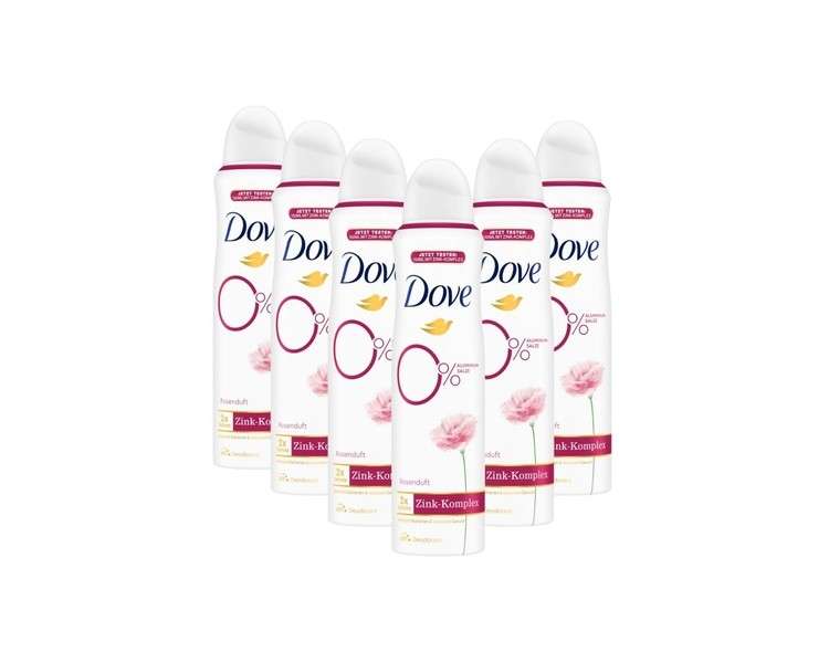 Dove Rose Scent Deodorant Spray with Nourishing Zinc Complex 0% Aluminum 150ml