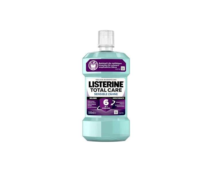 LISTERINE Total Care Sensitive Teeth 500ml Antibacterial Mouthwash with 6 in 1 Action Mild Mouthwash Protects Against Gum Problems