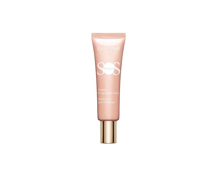 Clarins SOS Makeup Primer Pink Color Correcting 24H Hydration Hydrating Primer Blurs Imperfections Boosts Radiance and Preps Skin All Skin Types 1.0 Ounce