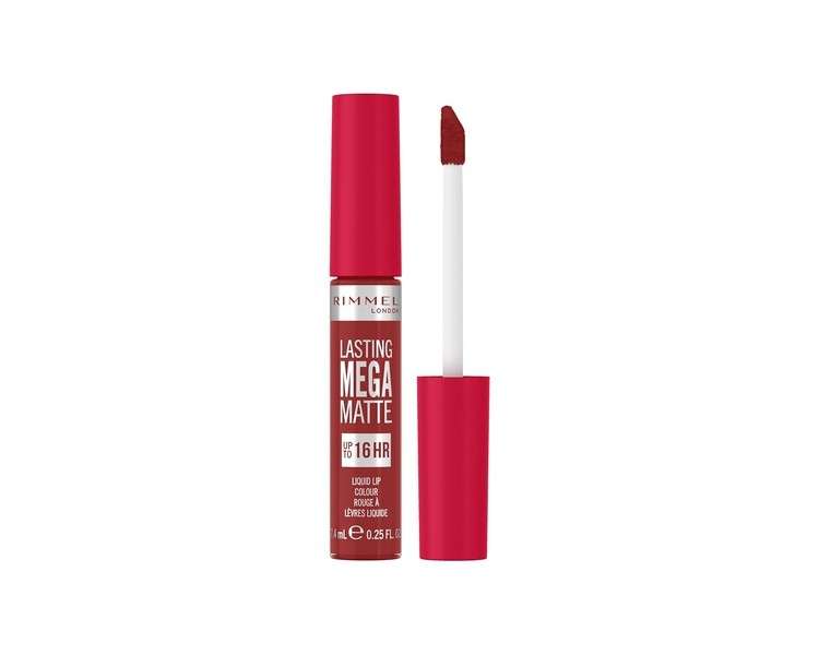 Rimmel London Lasting Mega Matte Liquid Lipstick Long-Lasting Hydrating Vegan Formula 7.4ml 500 Fire Starter