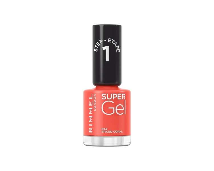 Rimmel London Super Gel Nail Polish 047 Spiced Coral Nail Colour Collection 60sec Spiced Coral
