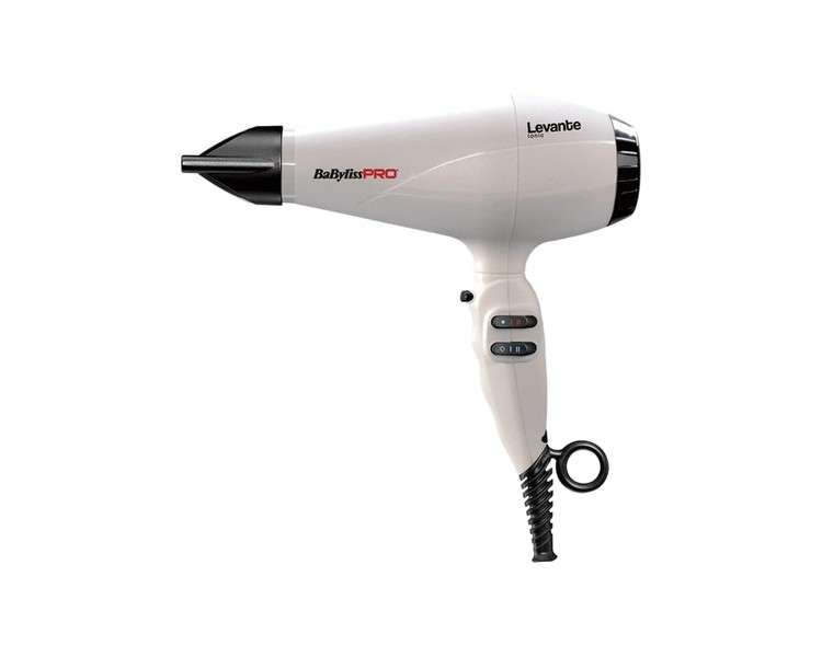 BaByliss PRO Levante Professional Hair Dryer with Ion Technology 2100W White