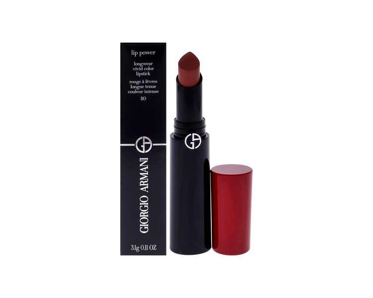 Giorgio Armani Lip Power Longwear Vivid Color Lipstick 110 Mania for Women 0.11 oz