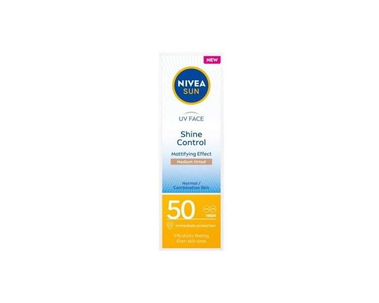 NIVEA Sun UV Face Shine Control Mattifying Face Cream with High SPF