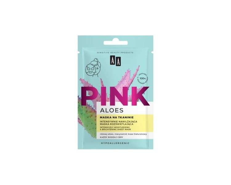 AA Aloes Pink Intensively Moisturizing Illuminating Mask for Fabric