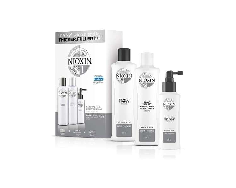 Nioxin Trial Kit System 1 Shampoo 150ml Conditioner 150ml and Leave-in 50ml