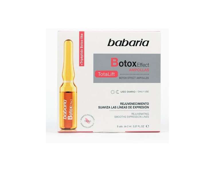 Babaria Botox Effect Total Lift Ampoules with Botox-Like Tripeptide and Mills 5 x 2ml - Pack of 5