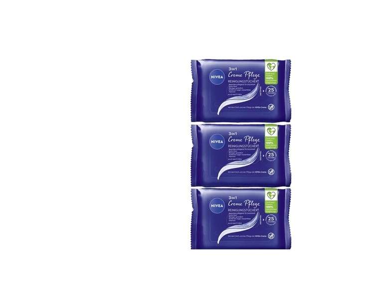 4 Piece Nivea 3in1 Cream Care Cleansing Wipes for All Skin Types + Band