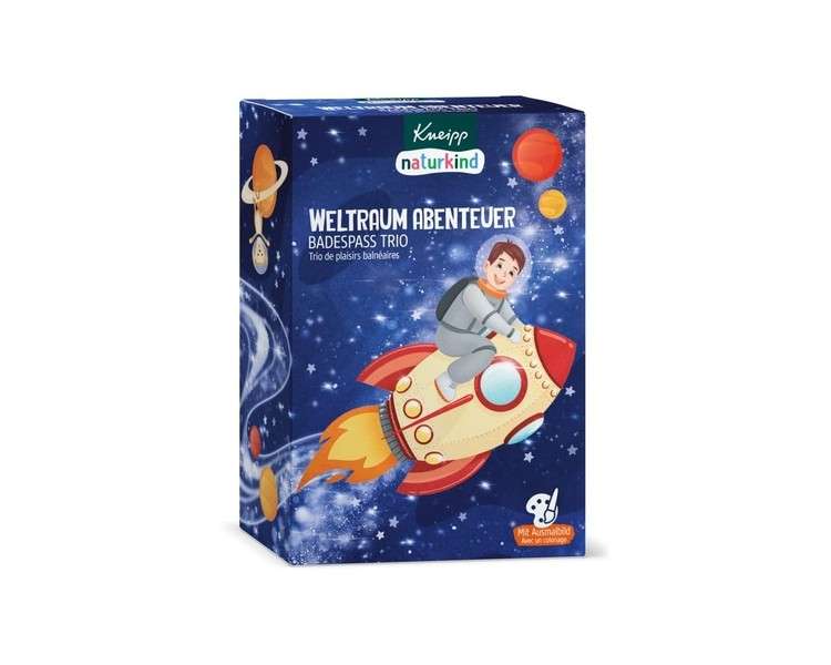 Kneipp Naturkind Gift Set Space Adventure Bubble Bath Space Driver 95g Crackling Bath Crystals Stardust 60g Colour Magic Bath Dream Driver 40g - Fun and Care for Children