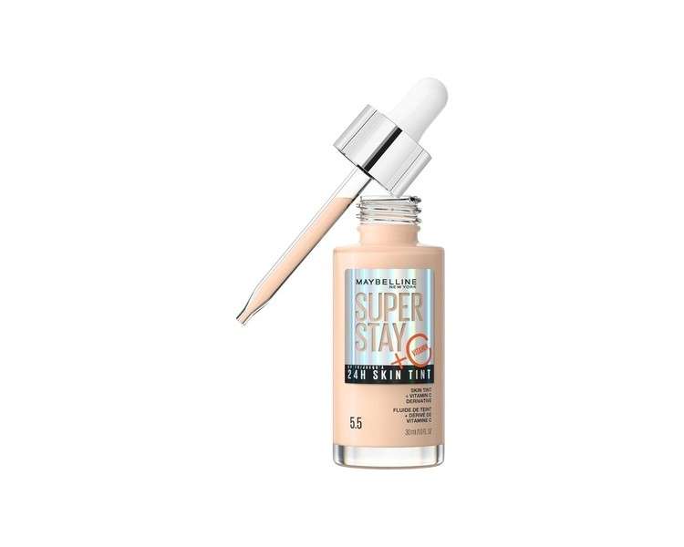 Maybelline Super Stay Skin Tint Foundation with Vitamin C Long-Lasting up to 24H Vegan Formula Shade 05.5 30ml