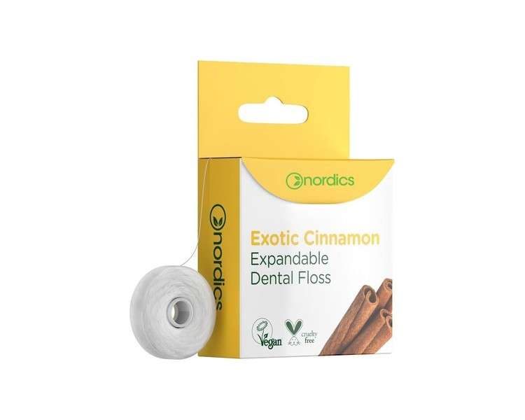 Nordics Organic Care Eco Dental Floss PLA Variable Width with Cinnamon 15g