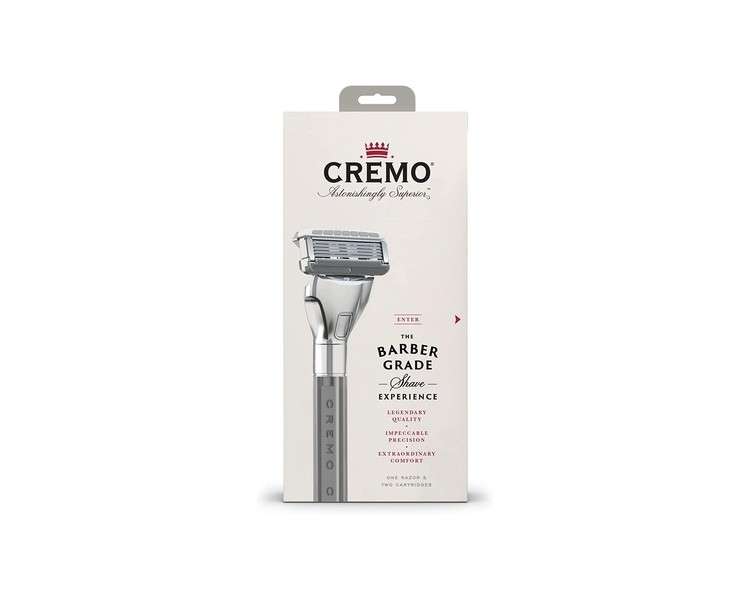 Cremo Barber Grade Razor for Men with Extra Refill Blade - Silver