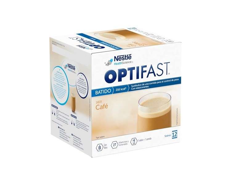 Optifast Coffee Shake Protein-Rich Meal Replacement with Vitamins and Minerals 55g - Pack of 12