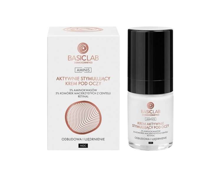 BasicLab Anti-Wrinkle Eye Cream 18ml Night Cream for Men and Women for Eyelids for Mature Skin