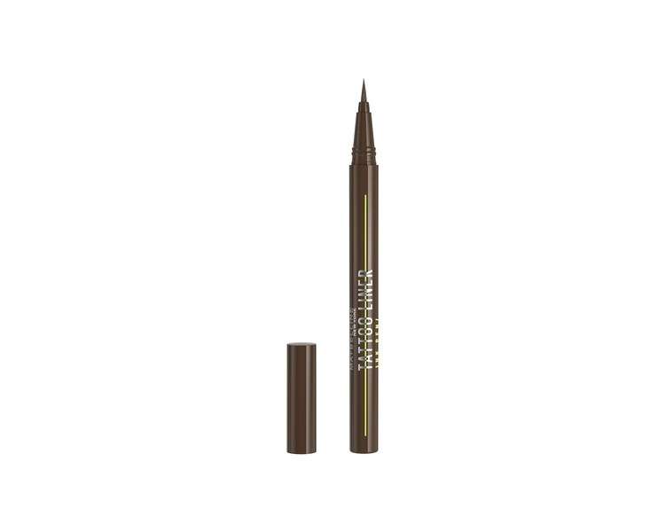 Maybelline New York Liquid Eyeliner Waterproof Smudge-proof and Long-lasting Vegan Tattoo Liner Ink Eyeliner No. 882 Pitch Brown 1ml