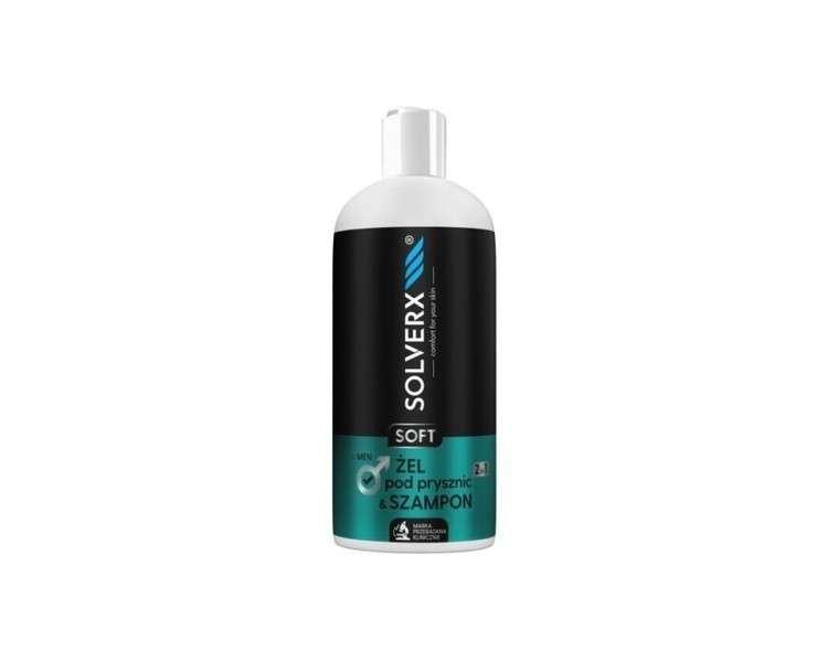 Solverx Soft Shower Gel and Shampoo 2-in-1 for Men 400ml