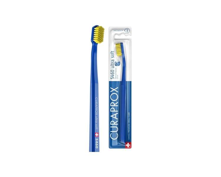 Curaprox CS 5460 Ultra Soft Toothbrush for Adults with 5460 Ultra Soft CUREN Bristles Dark Blue-Yellow