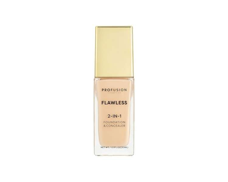 Profusion Cosmetics Flawless 2-in-1 Foundation and Concealer Fair Ivory