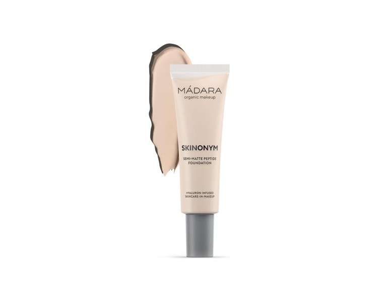 MÁDARA Organic Skincare SKINONYM Semi-Matte Peptide Foundation 10 Porcelain 30ml