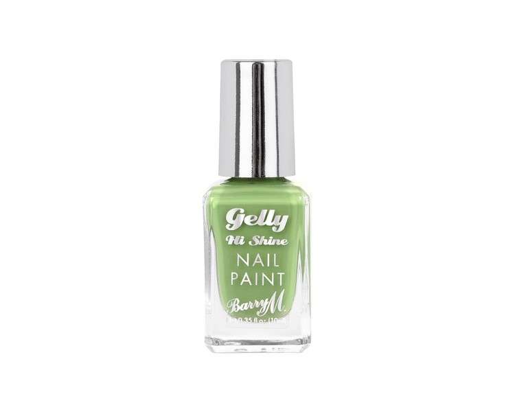 Barry M Gelly Hi Shine Nail Paint Pear Green Glossy Nail Polish 10ml