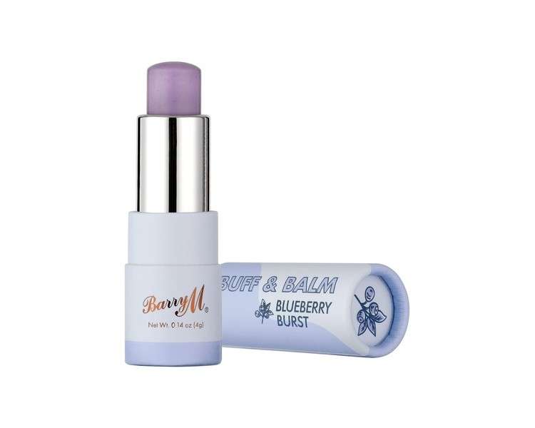 Barry M Cosme Buff and Balm Lip Tint with Scrub to Balm Formula Purple Blueberry Burst