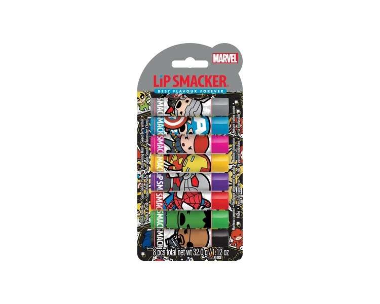 Lip Smacker Marvel Collection Avengers Party Pack 8 Flavored Lip Balms for Kids Inspired by Avengers Superheroes