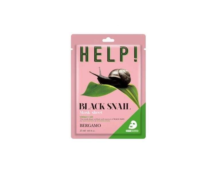 Bergamo Help Sheet Mask Face Mask with Black Snail 25ml