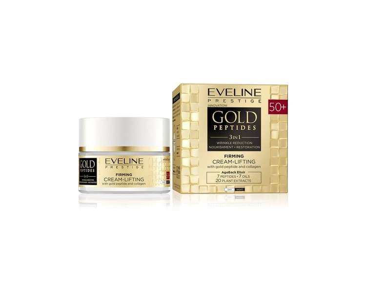 Eveline Gold Peptides 3in1 50+ Firming Nourishing Cream Lifting Collagen 50ml