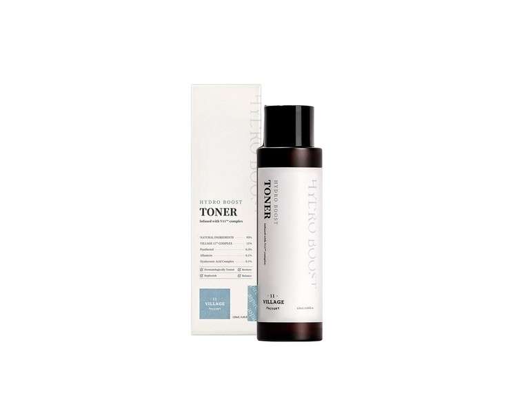 VILLAGE11FACTORY Hydro Boost Toner with Hyaluronic Acid and Chamomile Extract 4.06 fl oz/120ml