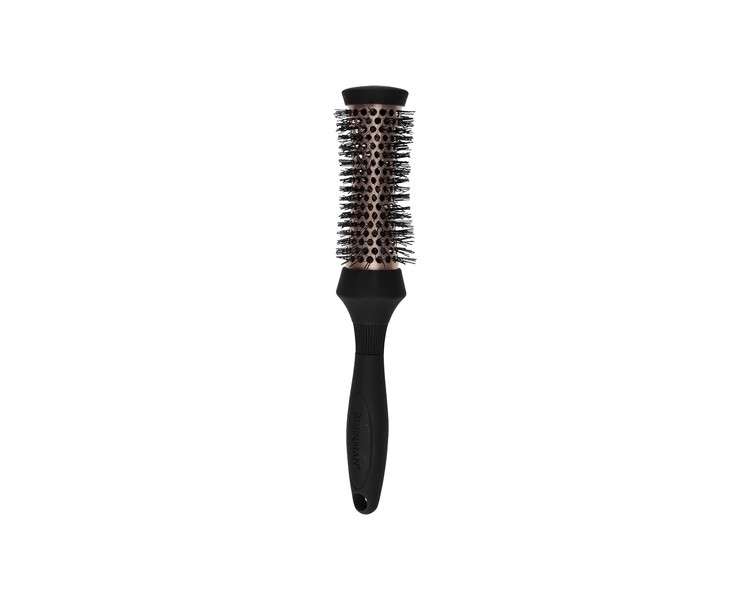 Denman Thermo Ceramic Hourglass Hot Curl Brush for Blow-Drying, Straightening, Defined Curls, Volume & Root-Lift - Rose Gold & Black