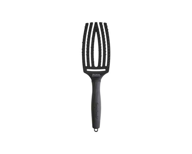 Olivia Garden Fingerbrush Care Iconic Double Bristles Black M