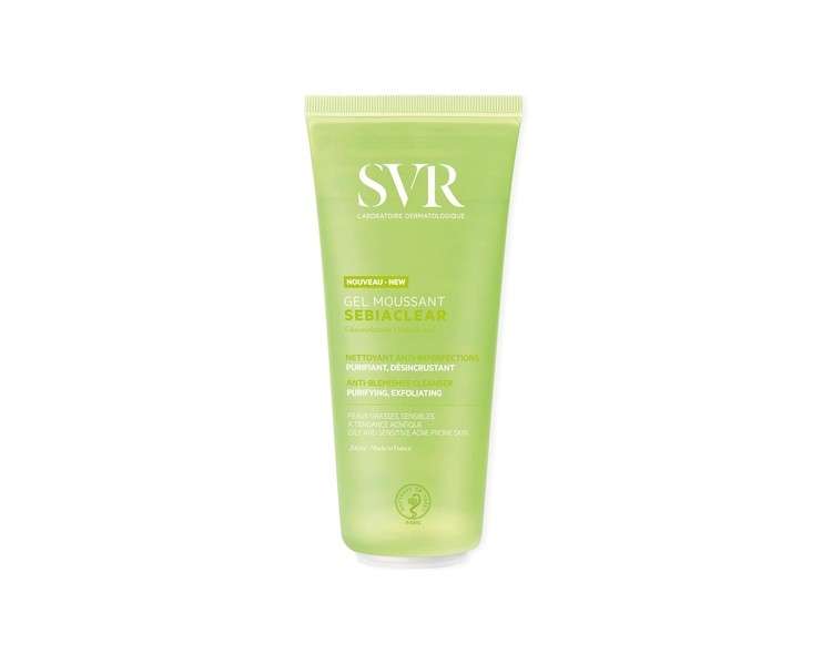 SVR SEBIACLEAR Foaming Face & Body Cleansing Gel for Oily, Acne-Prone, Combination Skin 200ml